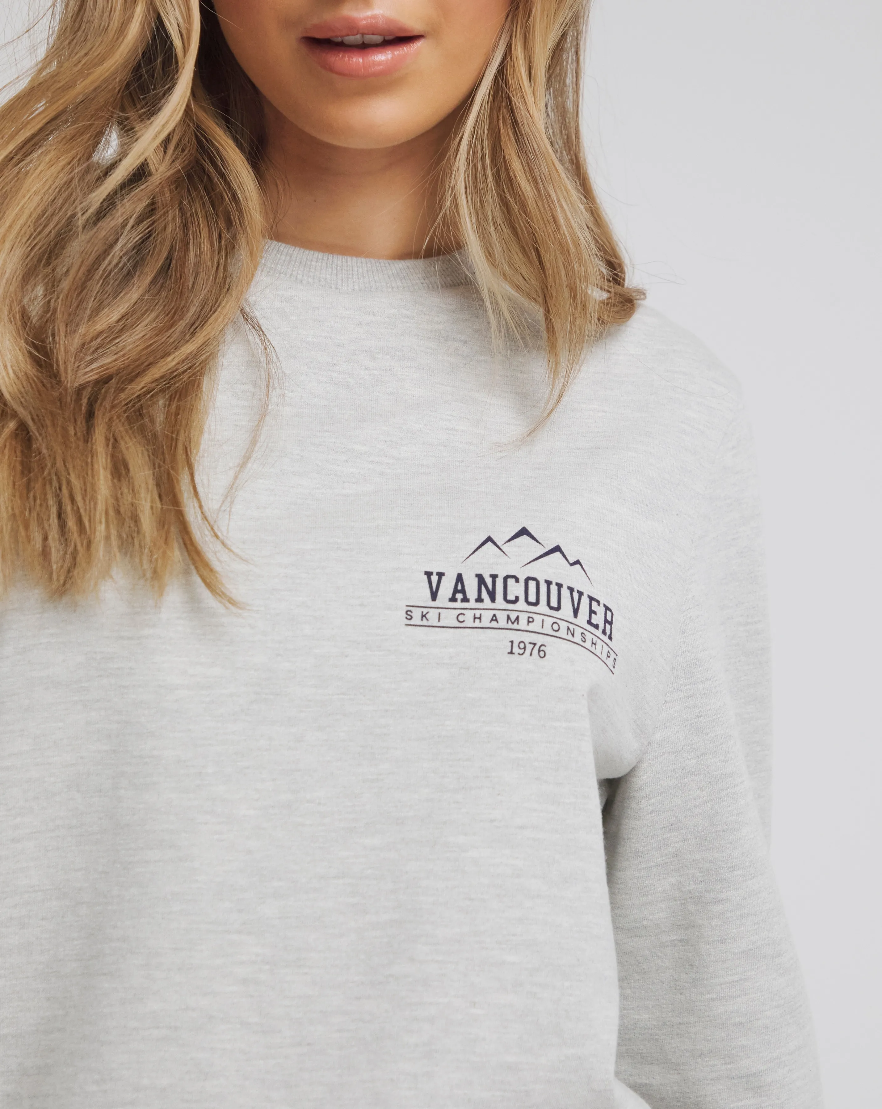 Grey Marl Vancouver Ski Sweatshirt | Simply Be