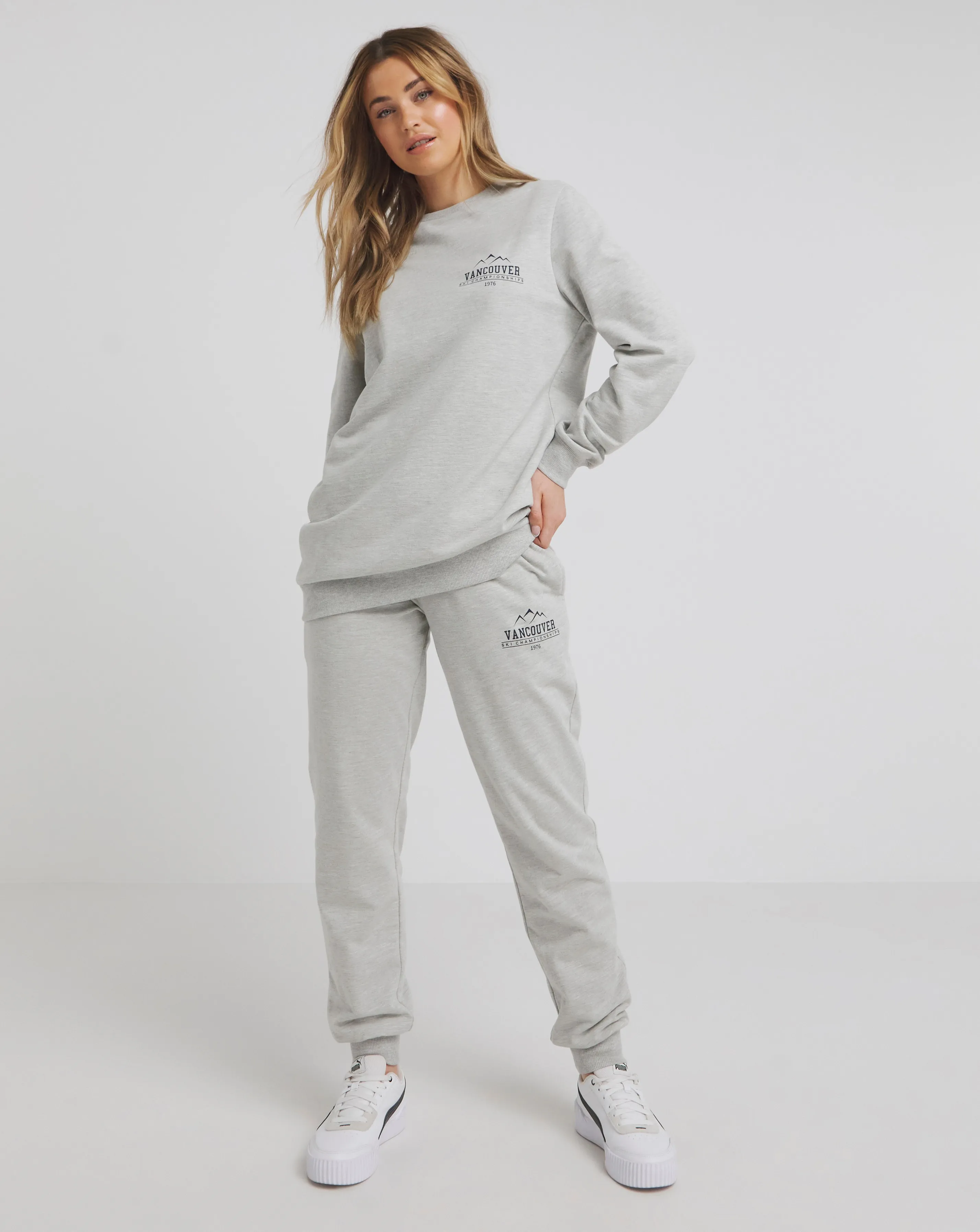 Grey Marl Vancouver Ski Sweatshirt | Simply Be