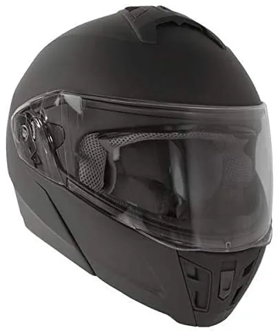 HAWK Helmets FX ST 11121 Matte Flat Black Modular Motorcycle Full Face Helmet for Men & Women with Dual Flip Up Sun Visor DOT Ap