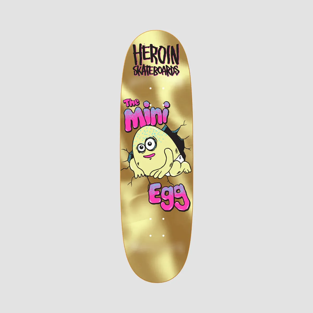 Heroin Mini Egg Skateboard Deck Gold Foil - 8.38"