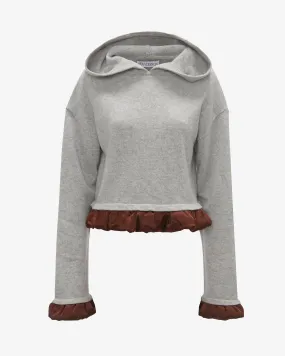 JW Anderson - Women's Satin Trimmed Hoodie - (Light Grey)