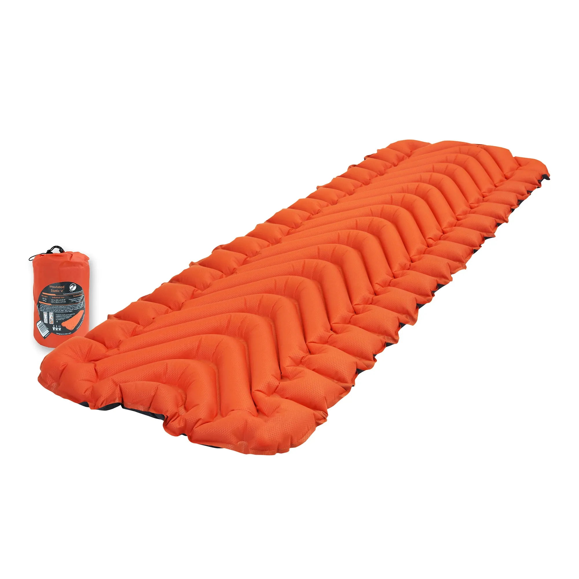 Klymit Insulated Static V Sleeping Pad Orange | Buy Klymit Insulated Static V Sleeping Pad Orange here | Outnorth