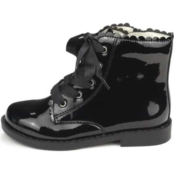 L'Amour Josephine Scallop Boot,  Black