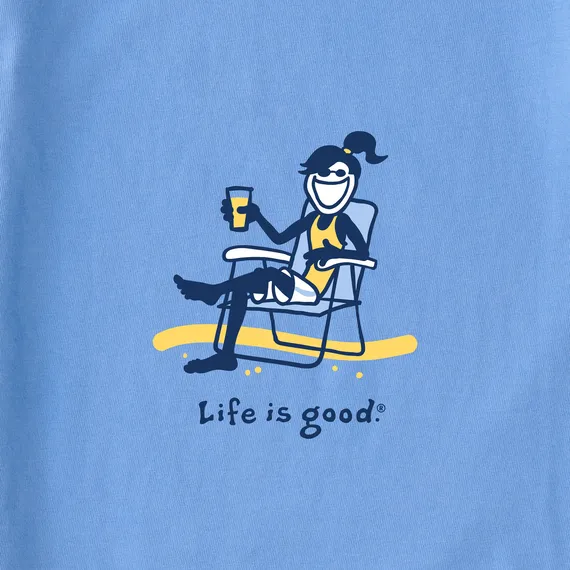 Life is Good Women's Long Sleeve Crusher Lite Vee - Jackie Beach Chair