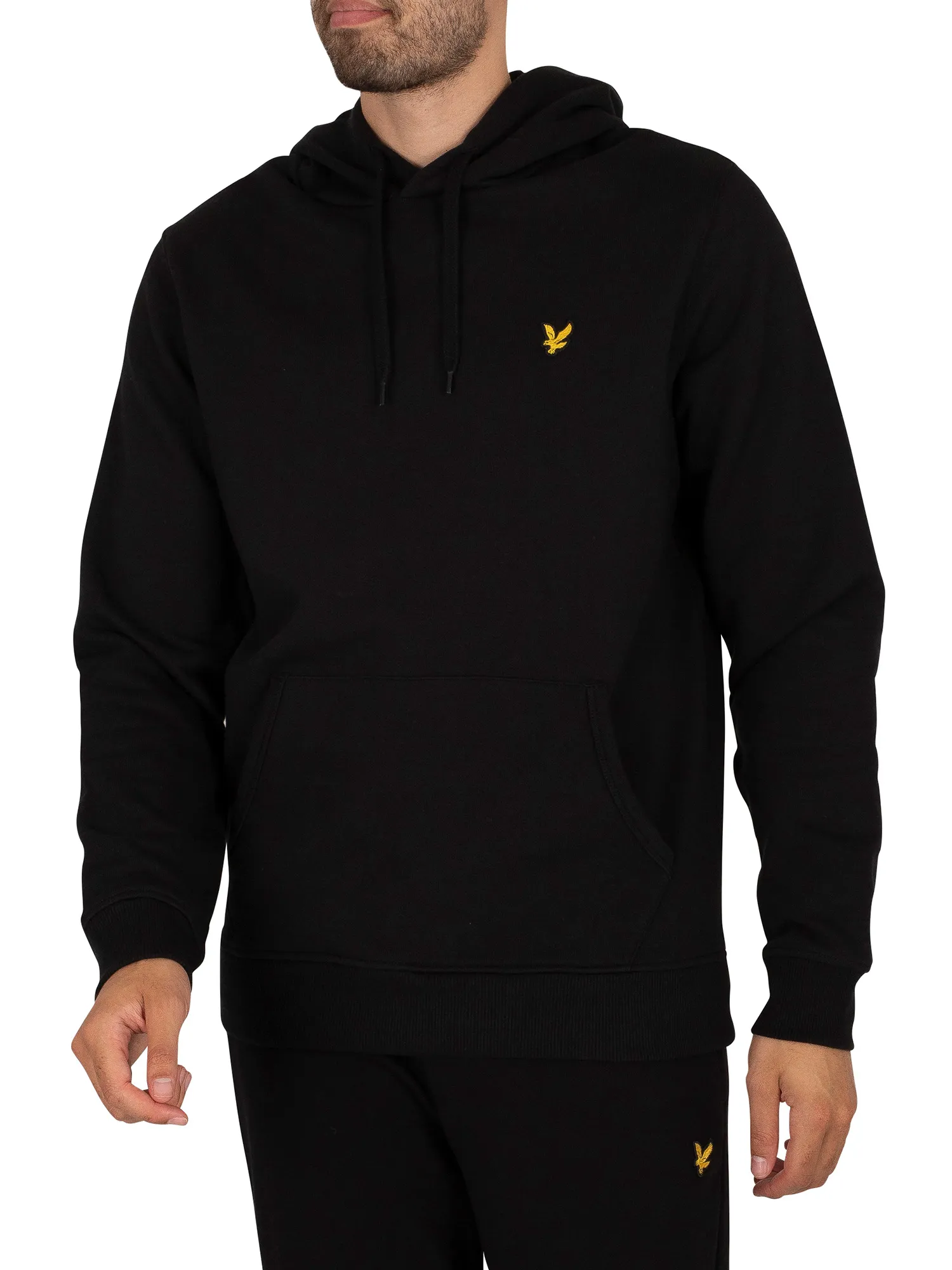 Lyle &amp; Scott Logo Pullover Hoodie - Jet Black