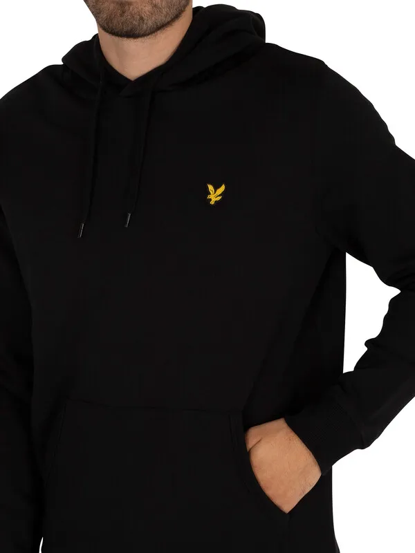 Lyle &amp; Scott Logo Pullover Hoodie - Jet Black