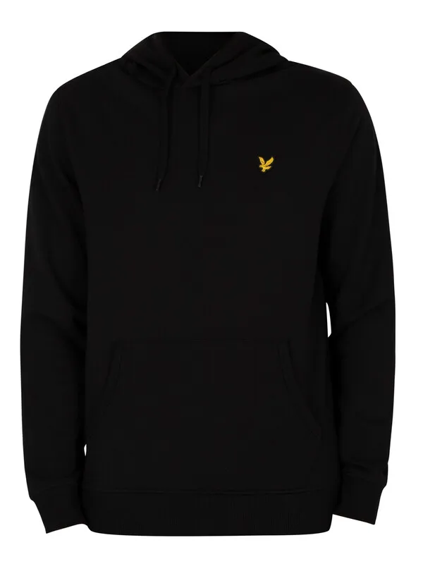 Lyle &amp; Scott Logo Pullover Hoodie - Jet Black