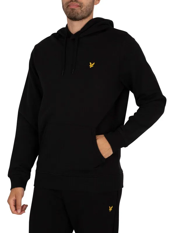 Lyle &amp; Scott Logo Pullover Hoodie - Jet Black