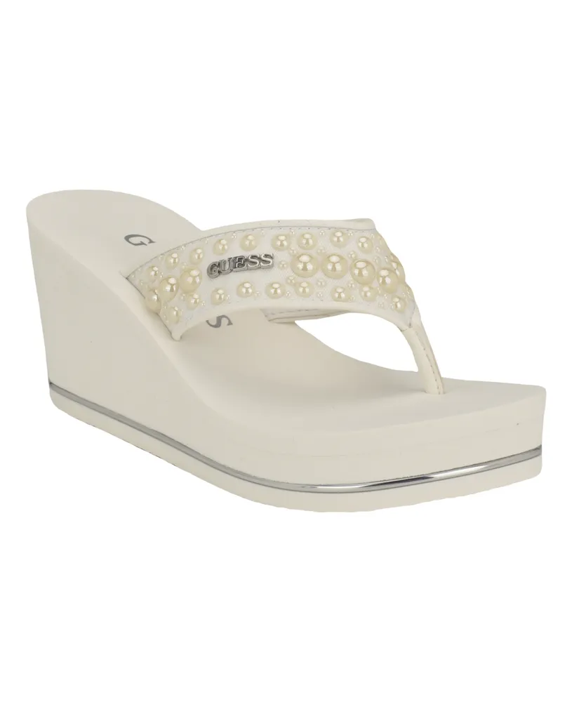 Macy's Guess Women's Silus Embellished Platform Wedge Sandals