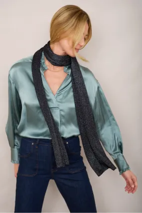 Maddie Metallic Scarf - Blue/Black