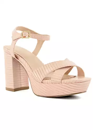 Malaysia Nude Platform Heeled Sandals by Head Over Heels by Dune | Look Again