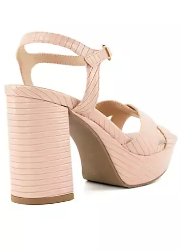 Malaysia Nude Platform Heeled Sandals by Head Over Heels by Dune | Look Again