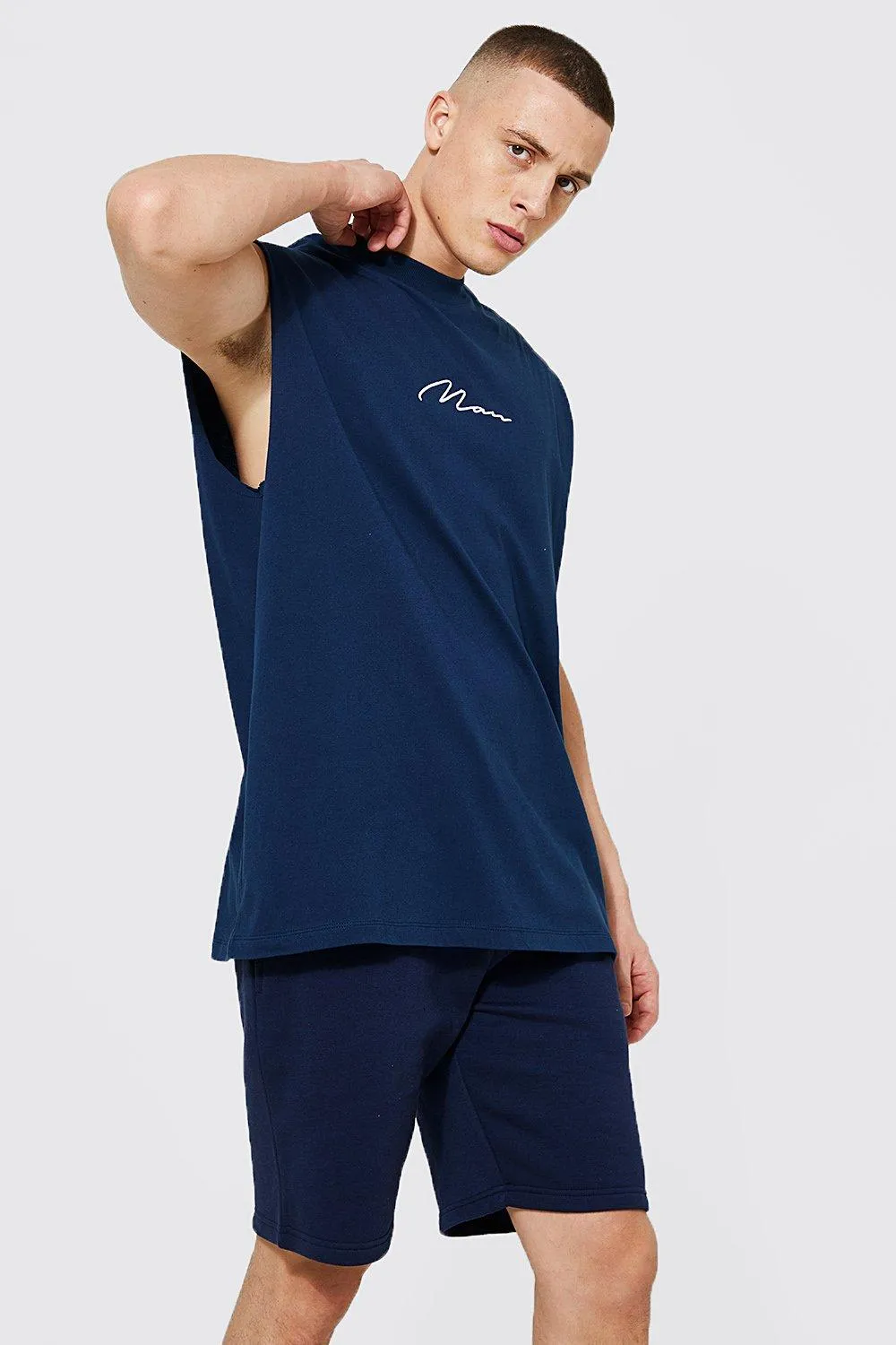 Man Signature Oversized Extended Neck Tank