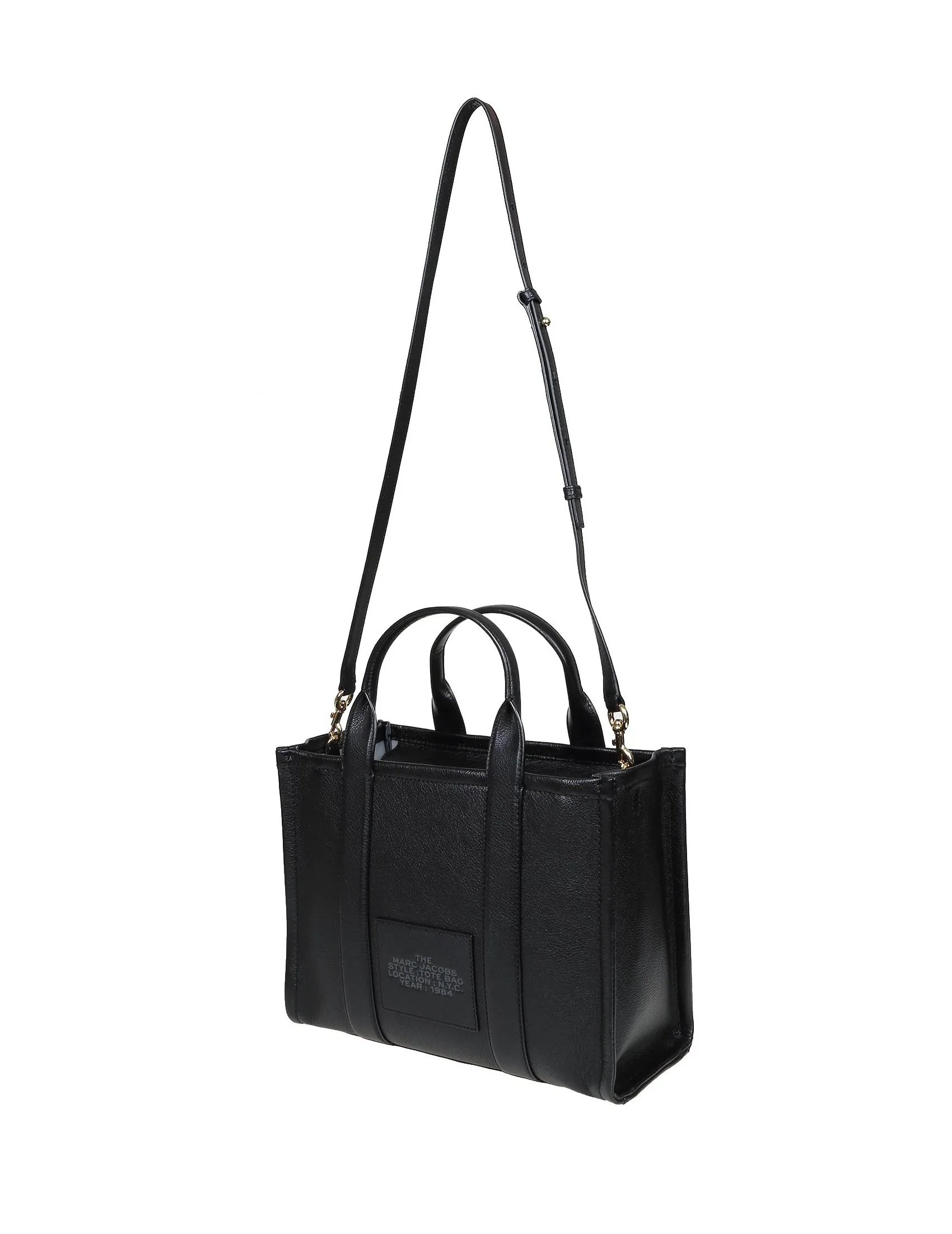 MARC JACOBS MEDIUM TOTE IN BLACK LEATHER