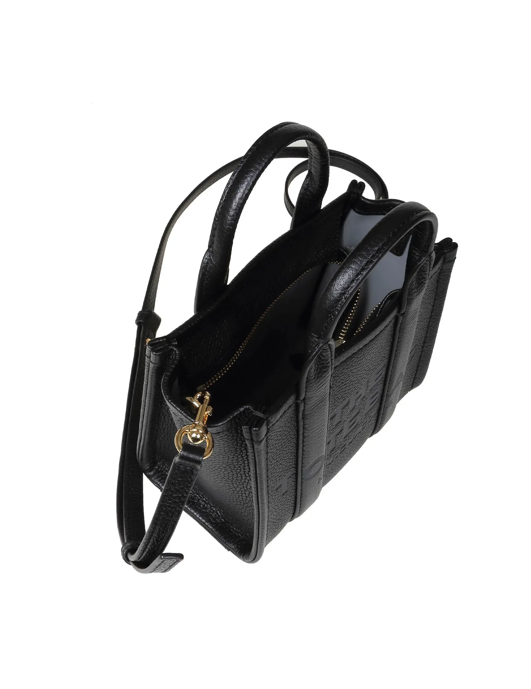 MARC JACOBS MINI TOTE IN BLACK LEATHER