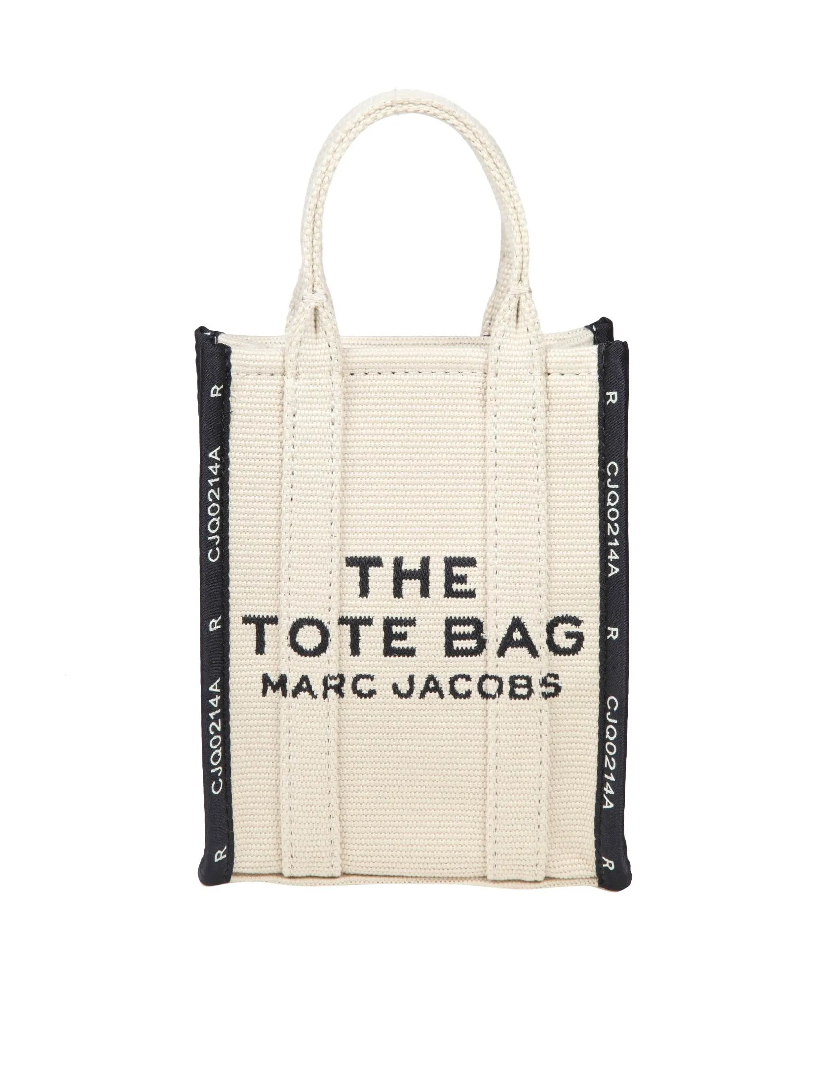 MARC JACOBS THE PHONE TOTE IN SAND COLOR JAQUARD FABRIC