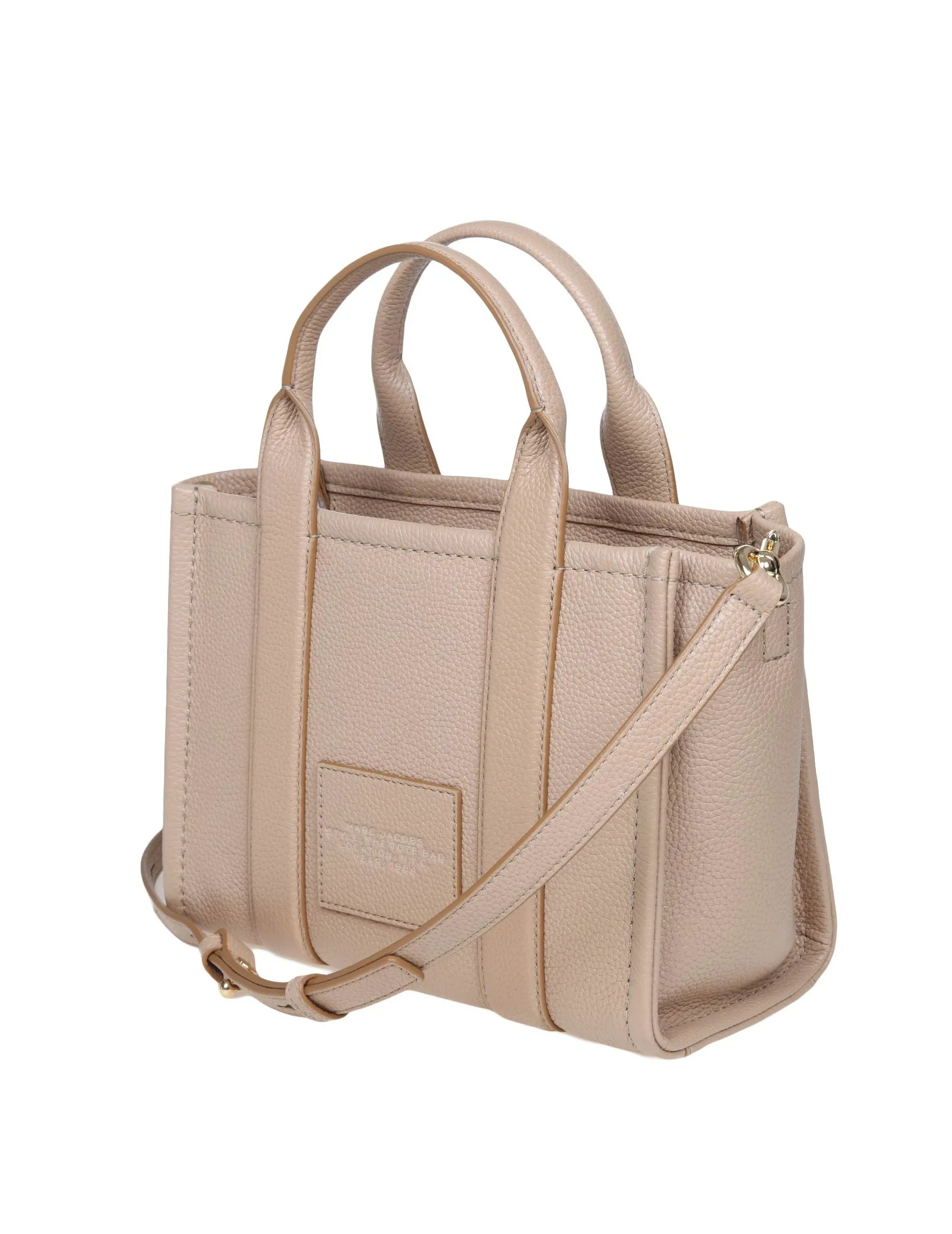 MARC JACOBS THE SMALL TOTE IN CAMEL COLOR LEATHER