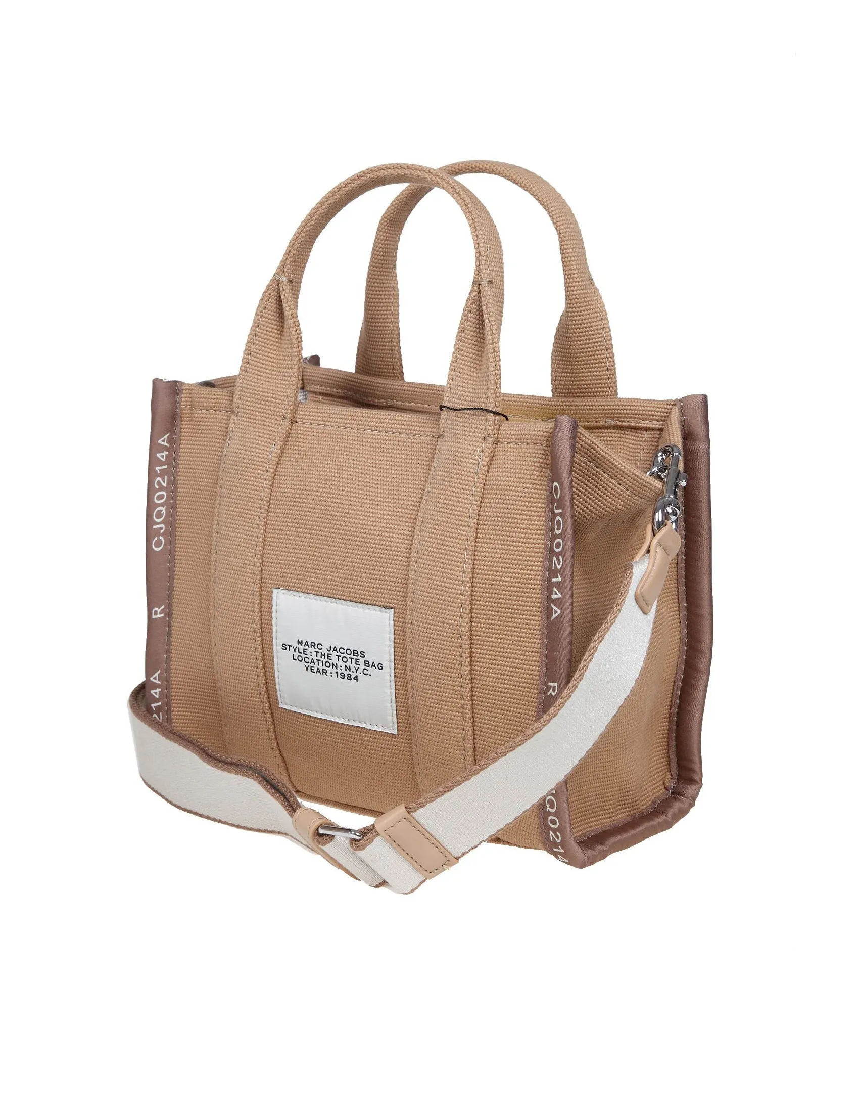 MARC JACOBS THE SMALL TOTE IN JACQUARD COLOR CAMEL