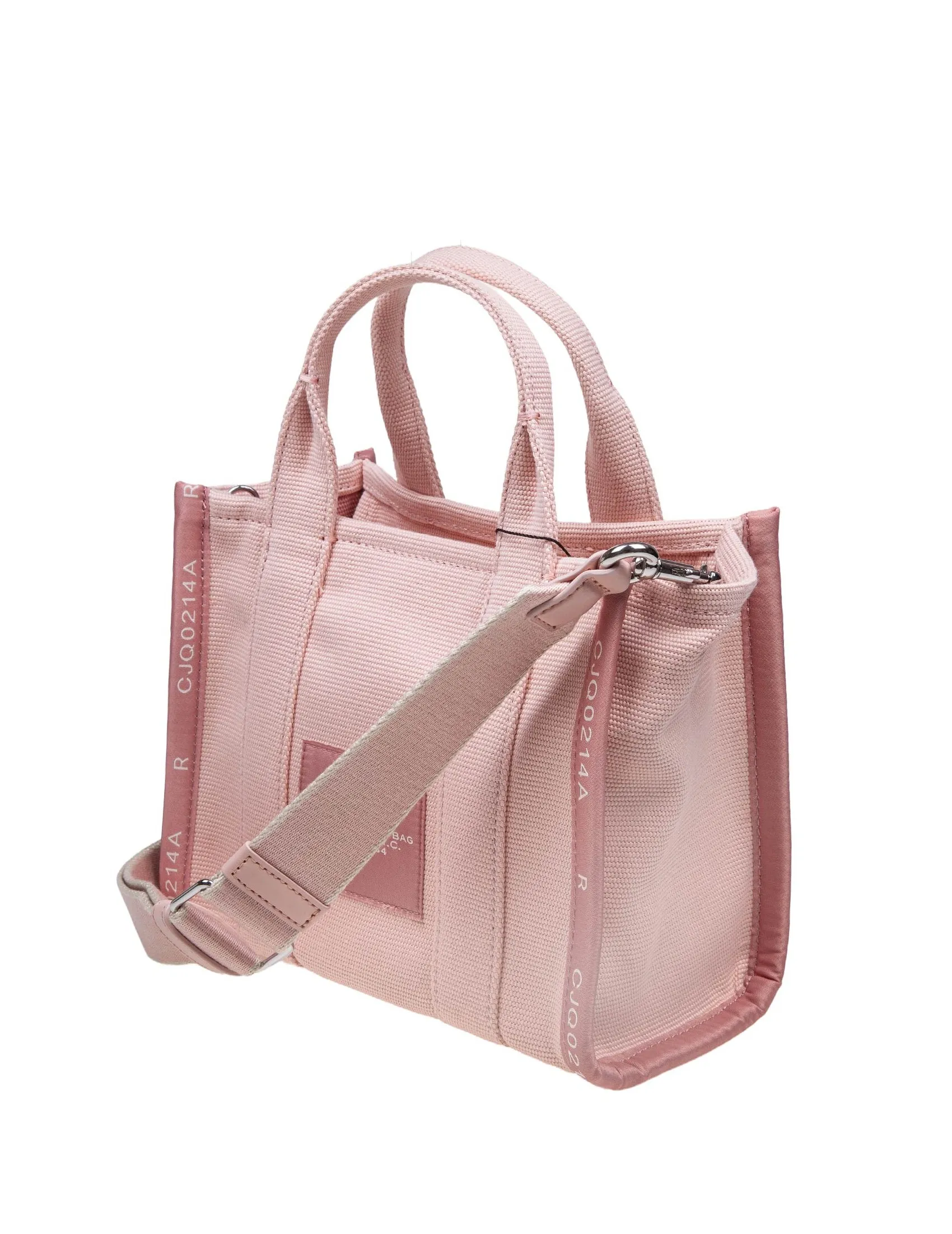 MARC JACOBS THE SMALL TOTE IN JACQUARD COLOR PINK