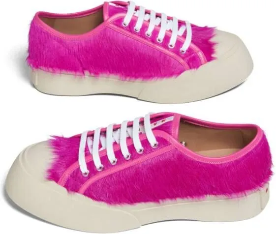 Marni Pablo calf-hair lace-up sneakers Pink