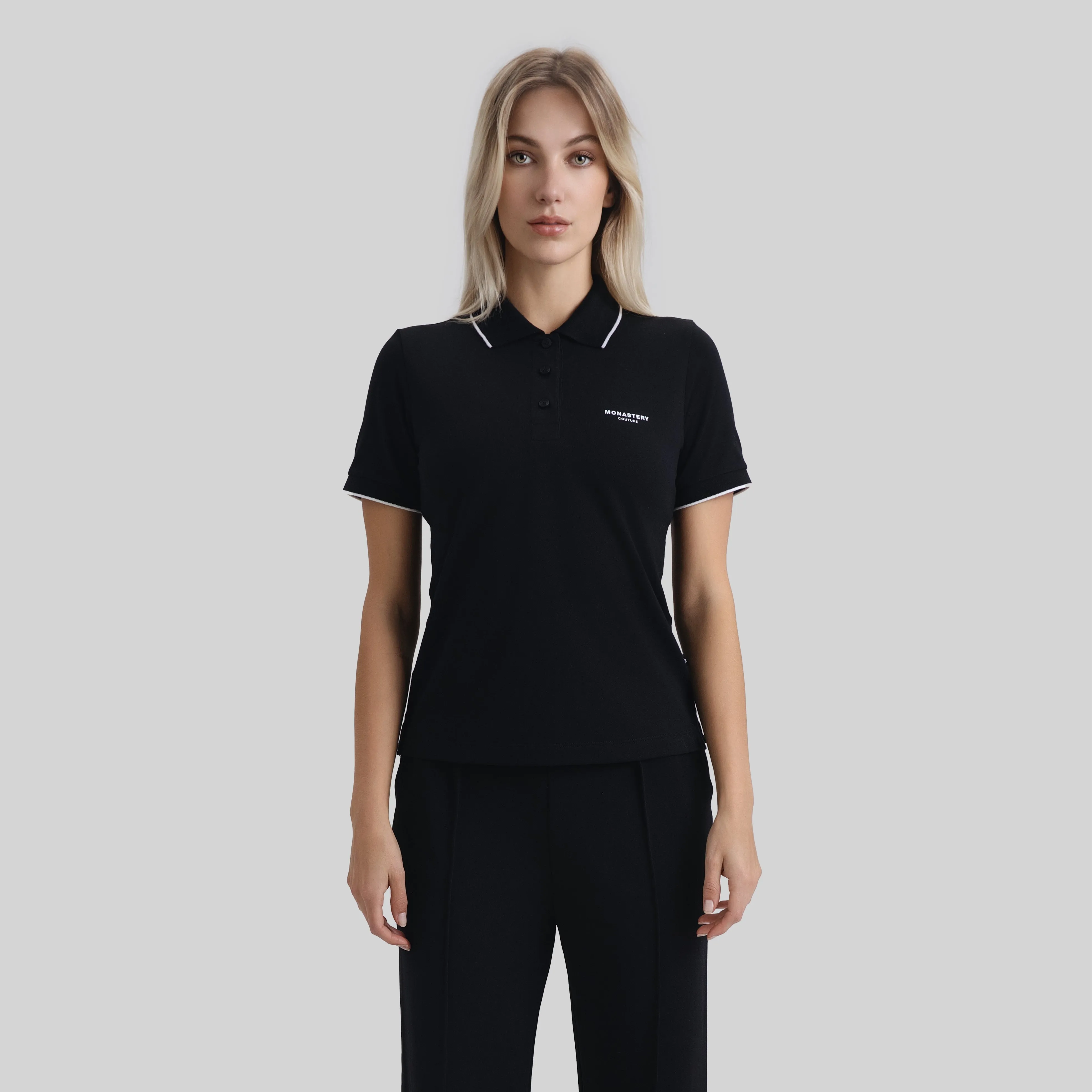 MATRA T-SHIRT  WOMEN POLO BLACK