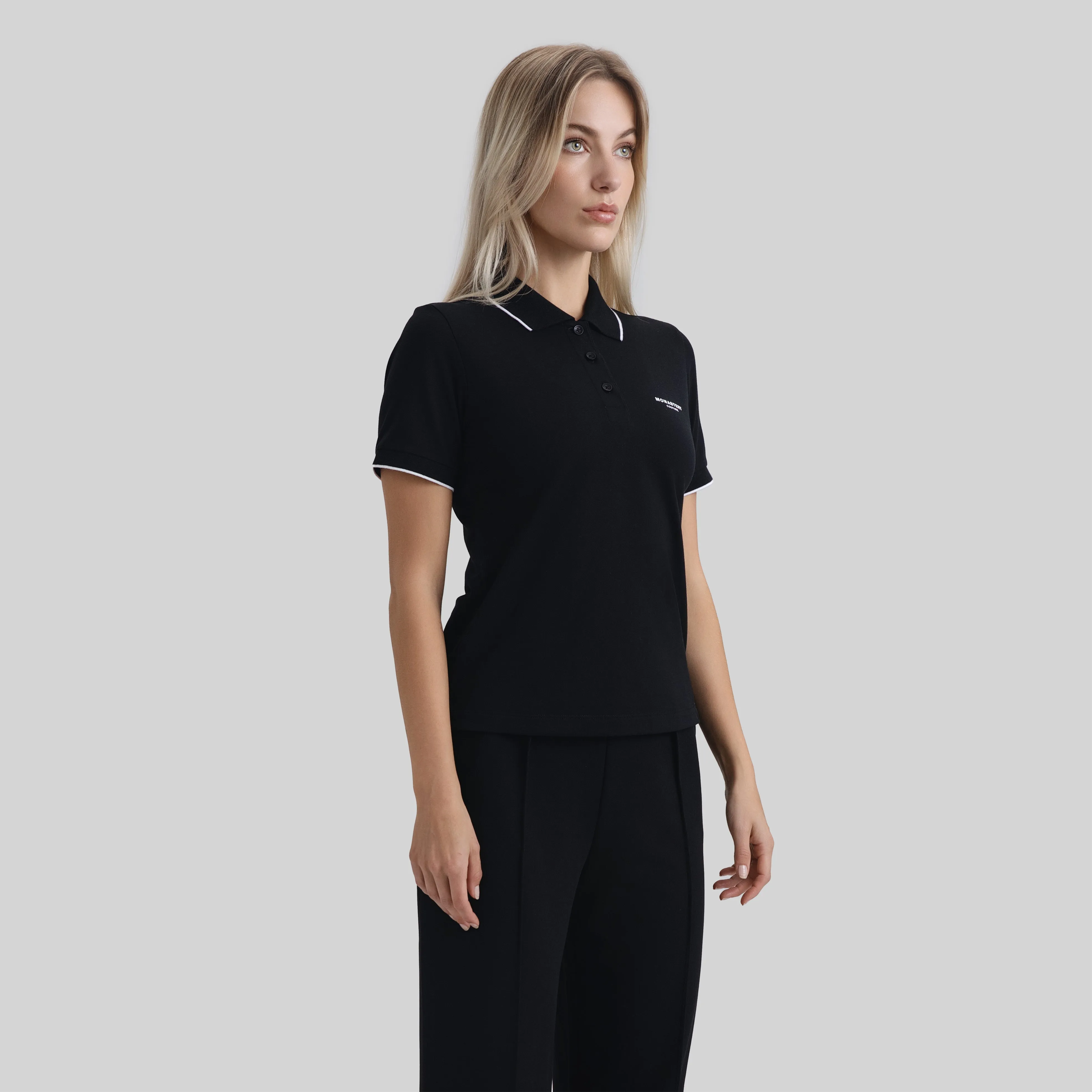 MATRA T-SHIRT  WOMEN POLO BLACK