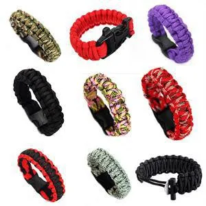 Men Self-rescue Parachute Cord Bracelets Buckle Survival Camping Travel Kit  SM6