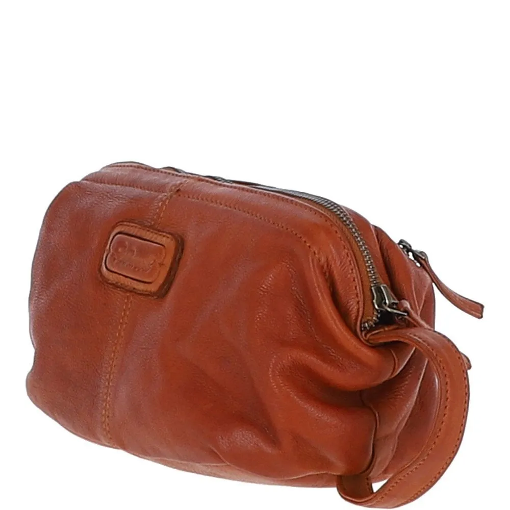 Mens Leather Wash Bag Tan : Duff