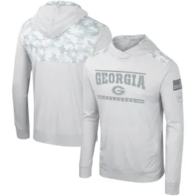 Men's Colosseum Gray Georgia Bulldogs OHT Military Appreciation Long Sleeve Hoodie T-Shirt