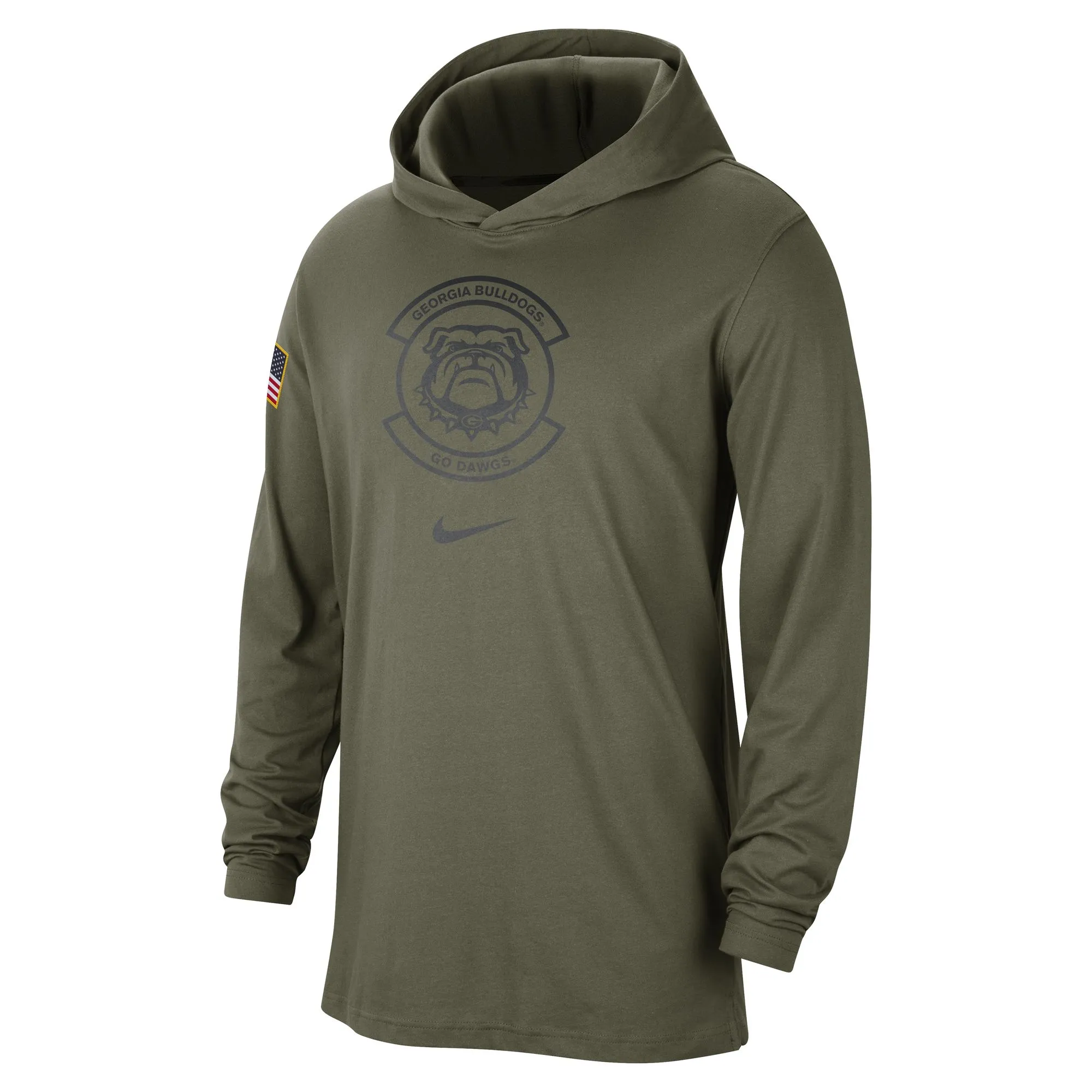 Men's Nike  Olive Georgia Bulldogs Military Pack Long Sleeve Hoodie T-Shirt