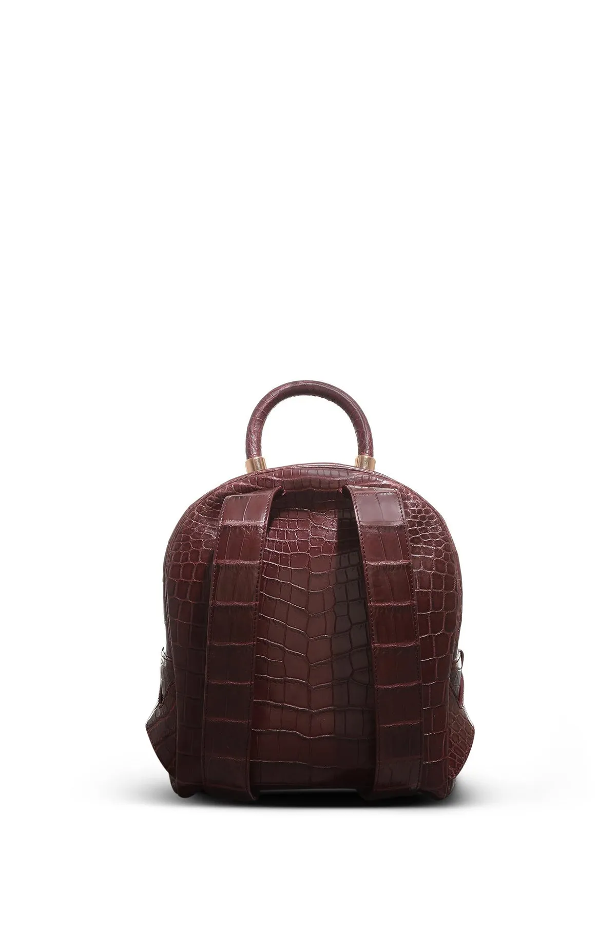 Mini Billie Backpack in Bordeaux Crocodile Leather