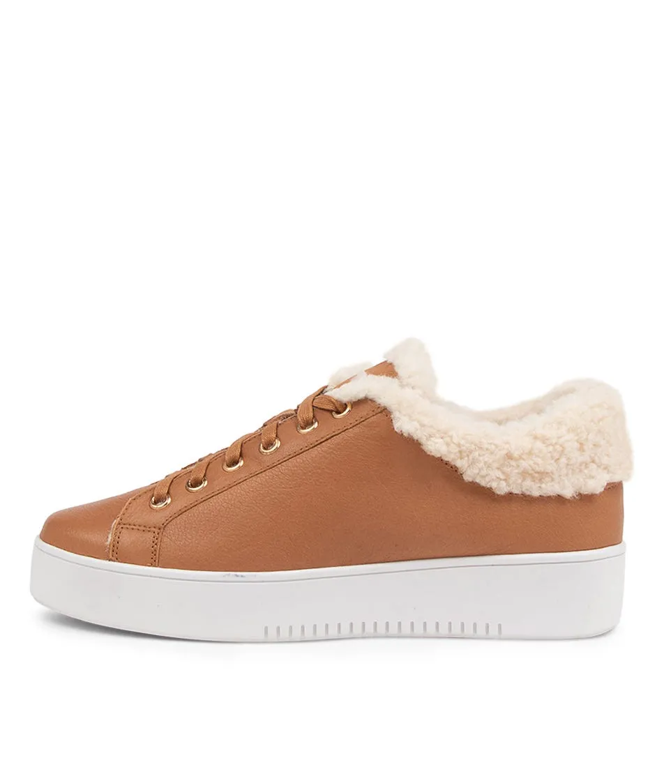 MOLLINI Lazen Dark Tan Leather Sneakers