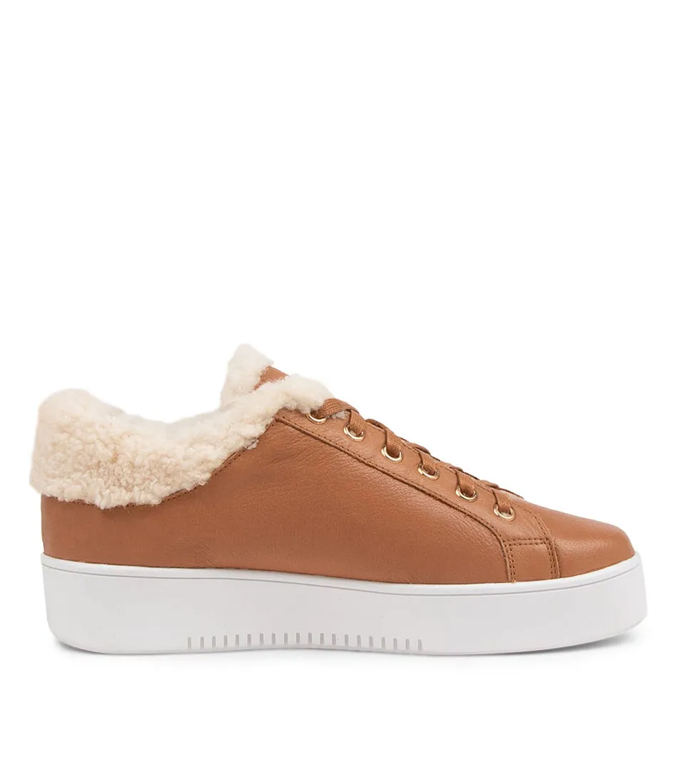 MOLLINI Lazen Dark Tan Leather Sneakers