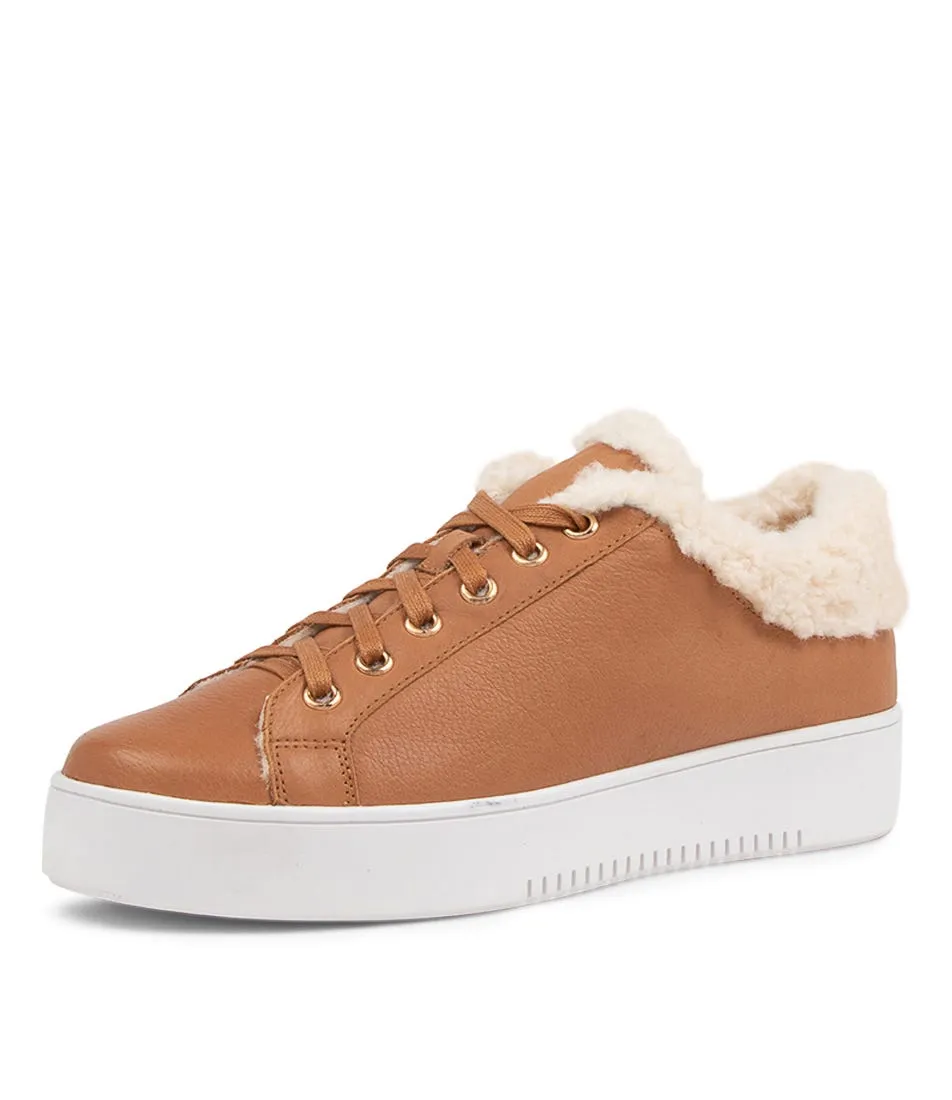 MOLLINI Lazen Dark Tan Leather Sneakers