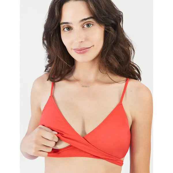 MOLOCO Women's Jojo Breastfeeding Bikini Top, Red