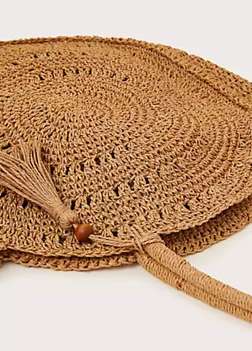 Monsoon Round Metallic Raffia Bag | Grattan