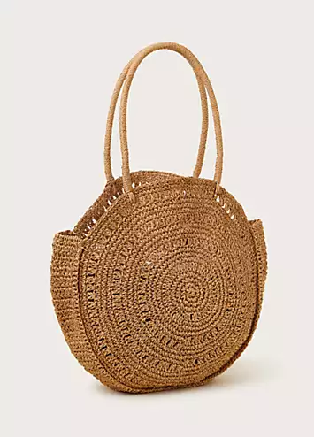 Monsoon Round Metallic Raffia Bag | Grattan