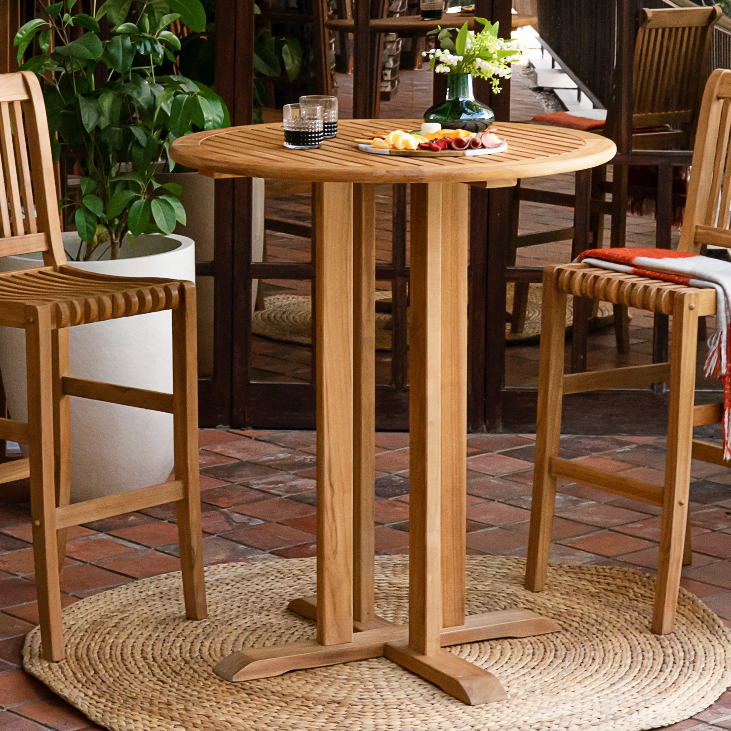 Mosko Teak Wood Outdoor Bar Dining Table