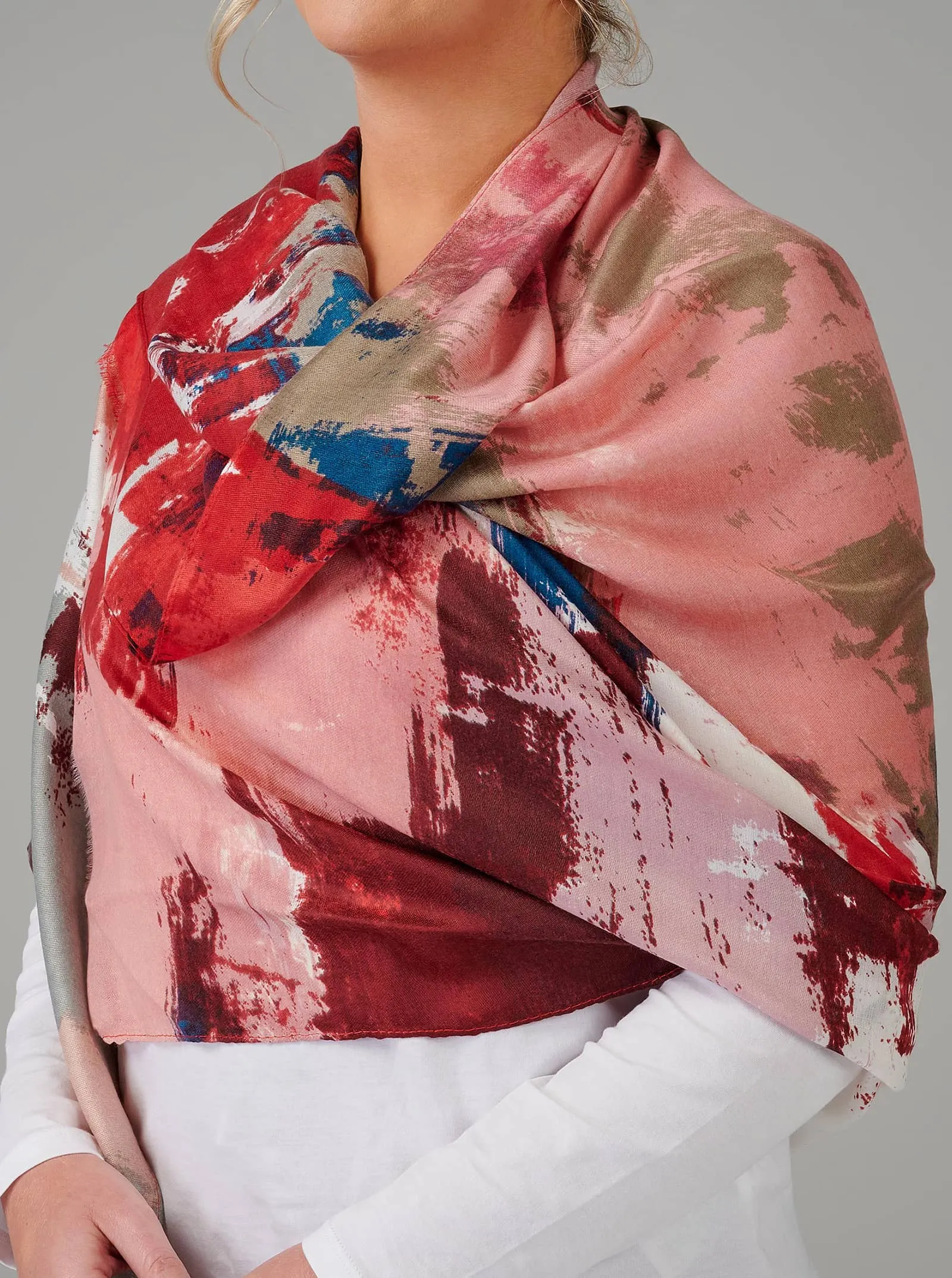 Multicolour Abstract Printed Viscose Scarf