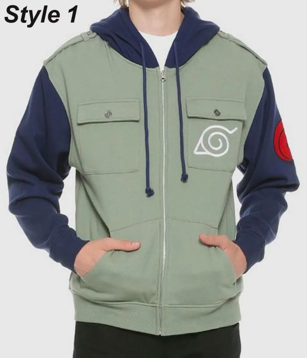 Naruto Shippuden Kakashi Green and Blue Hoodie