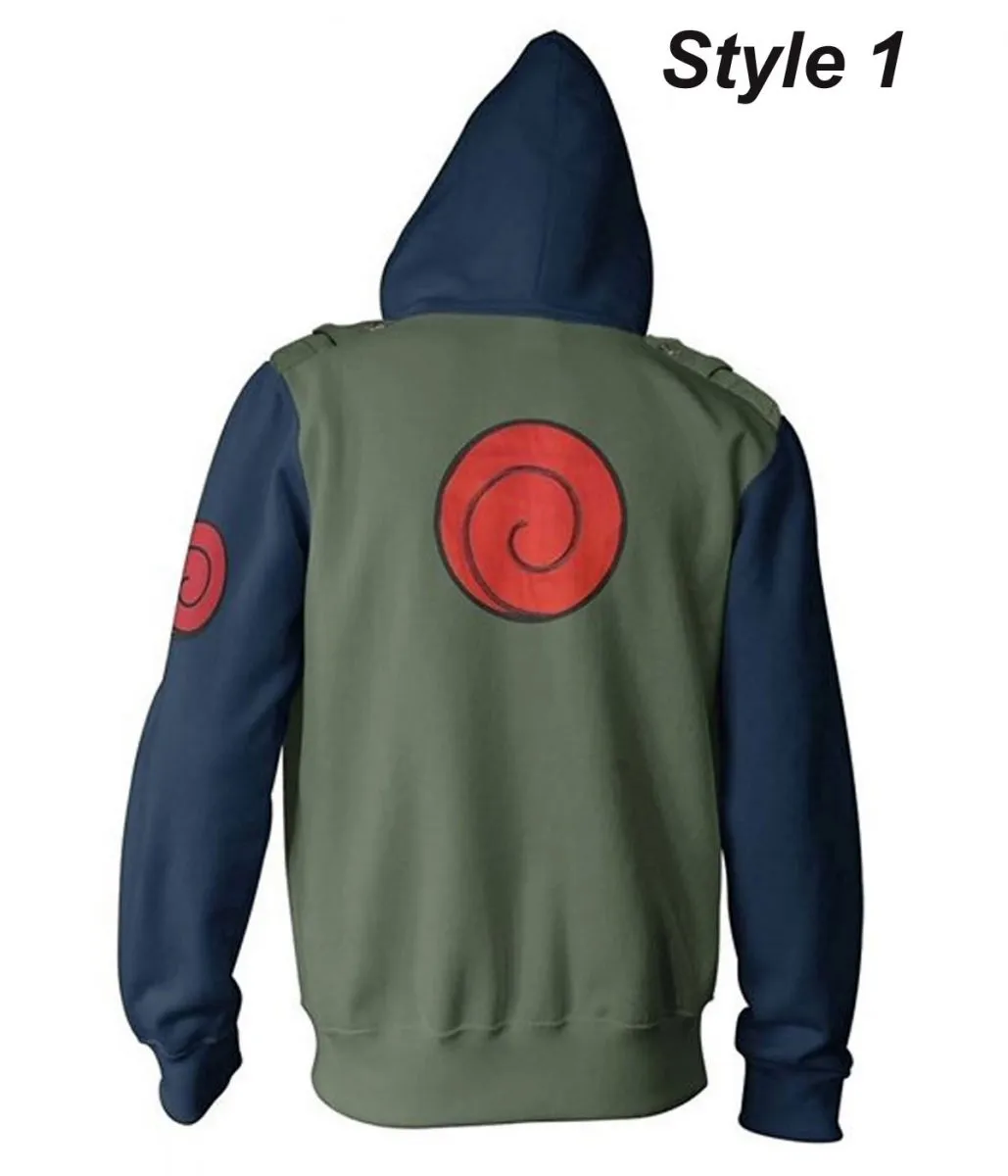 Naruto Shippuden Kakashi Green and Blue Hoodie