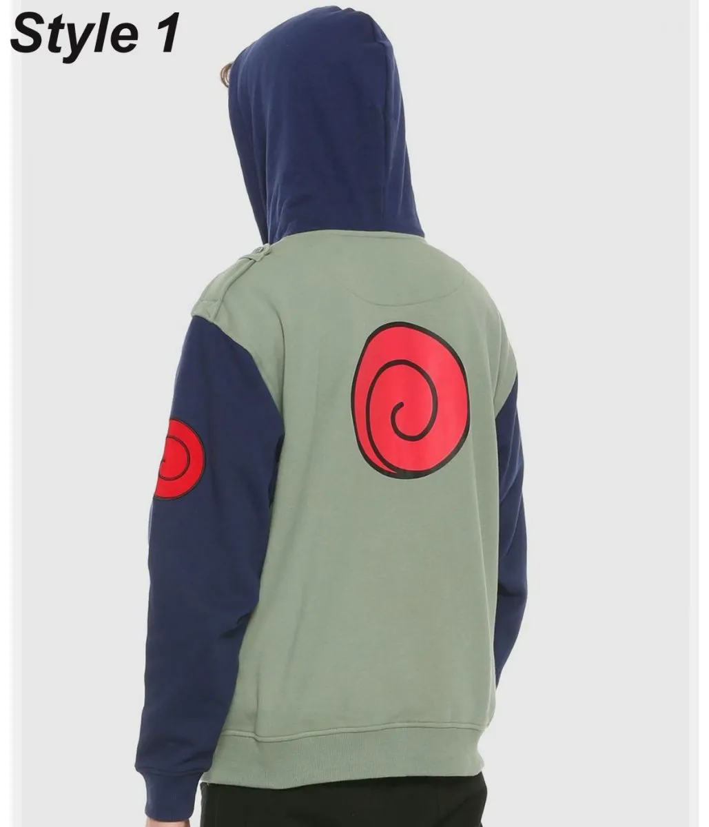 Naruto Shippuden Kakashi Green and Blue Hoodie