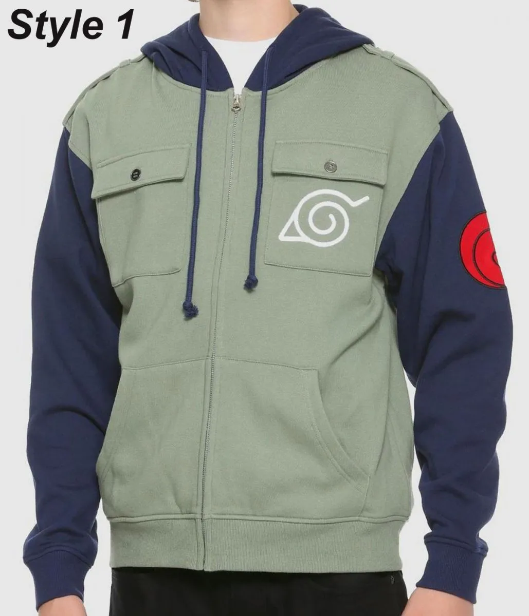 Naruto Shippuden Kakashi Green and Blue Hoodie