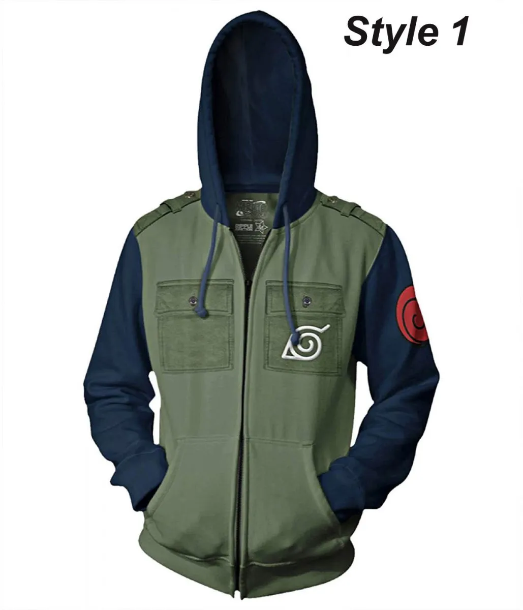 Naruto Shippuden Kakashi Green and Blue Hoodie