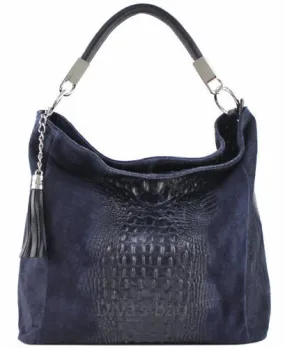 Navy cowhide leather bag mila