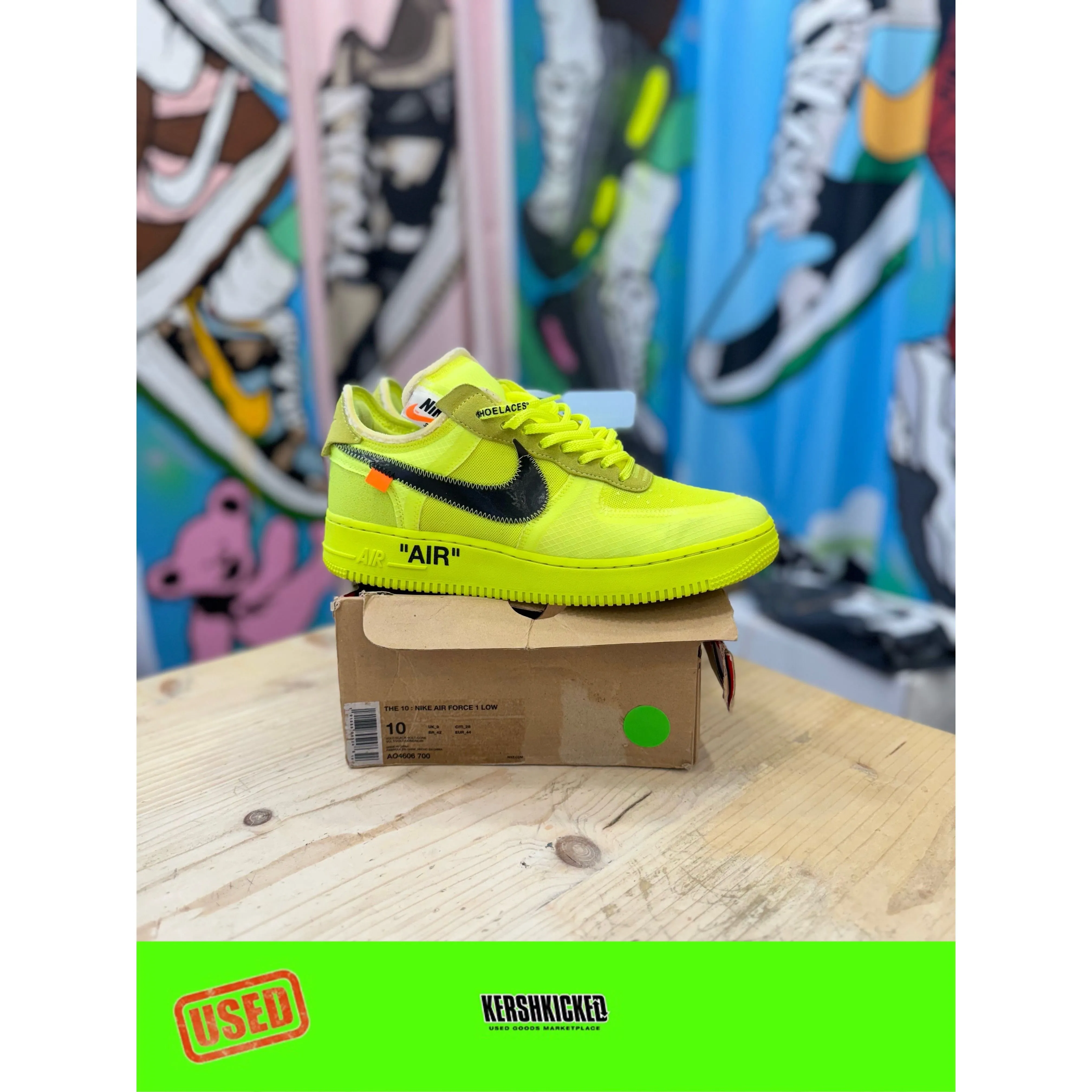 Nike Off White Air Force 1 Volt UK 9