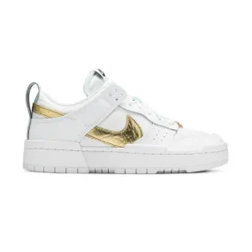 Nike Women's Dunk Low Disrupt (White Metallic Gold/ White/ G