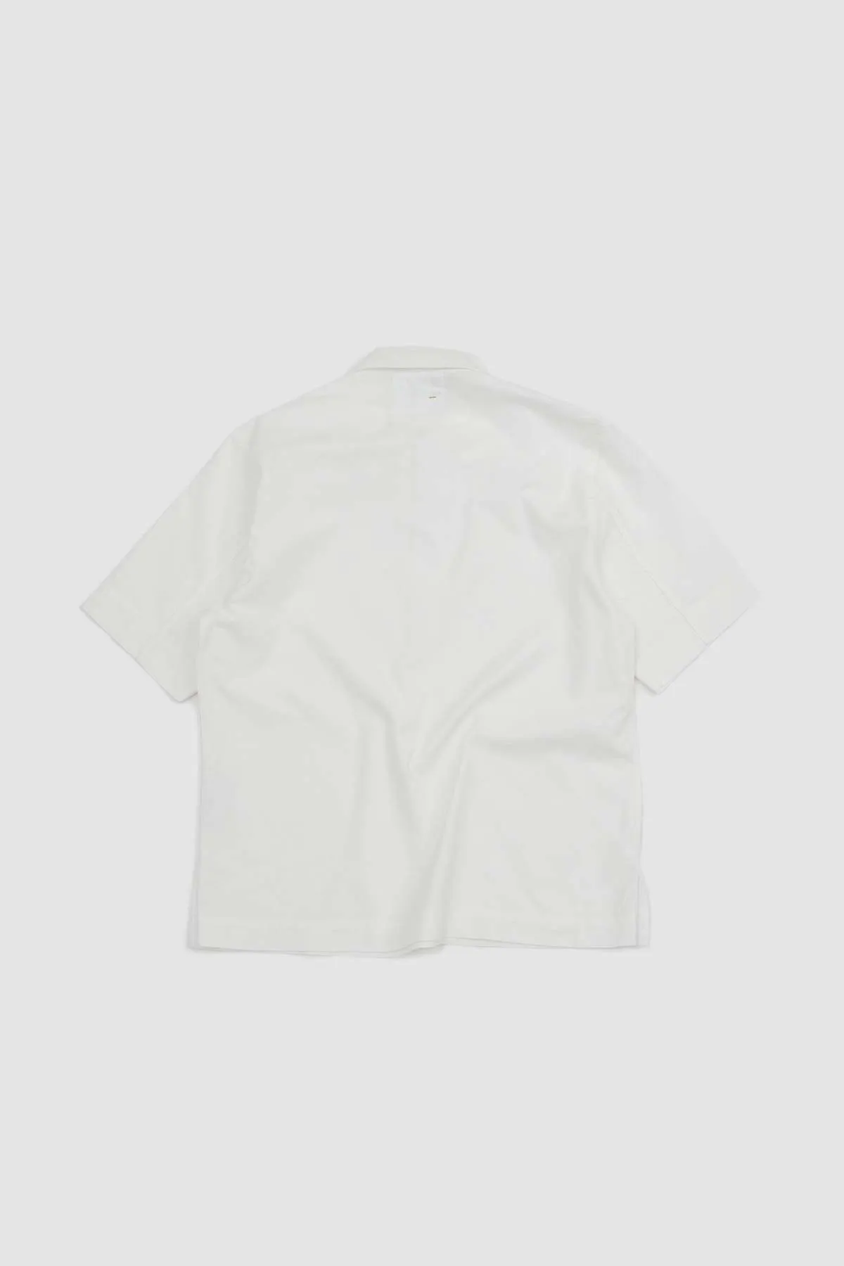 Offset Placket Textured Cotton Polo - White