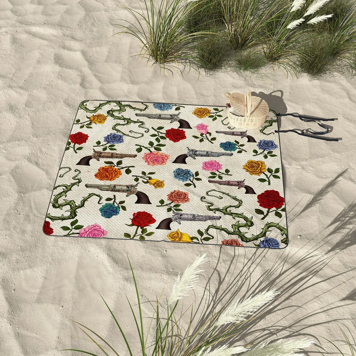 Ole Sweet Guns & Roses Picnic Blanket (DS)