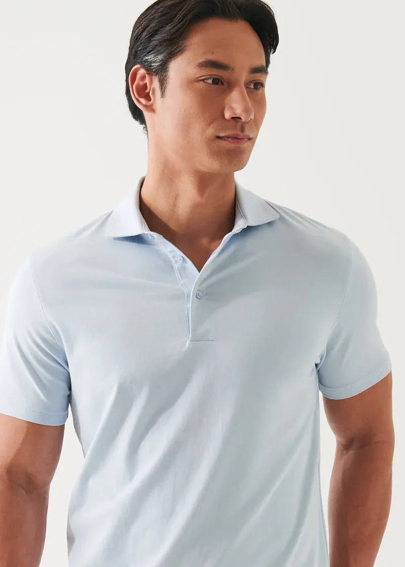 Patrick Assaraf Knit Polo- Blue Ice